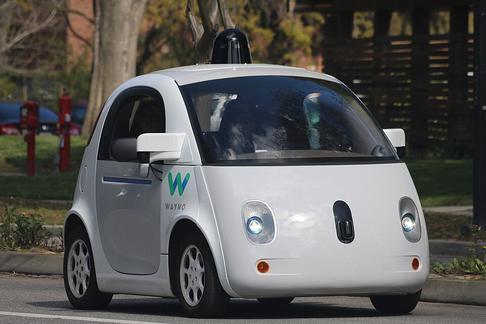 Google Firefly, 2014. Two-seat pod with no steering wheel and no pedals